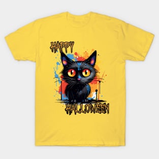 Spooky Cat Happy Halloween T-Shirt